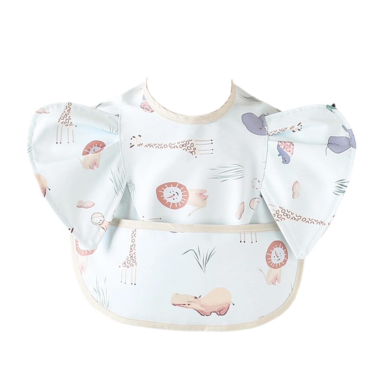 DOSMINE 5 Pack Baby Feeding Bibs with Waterproof Food Catcher - Adjustable, Wipeable & Mess Proof for 0-5 Years - Image 2