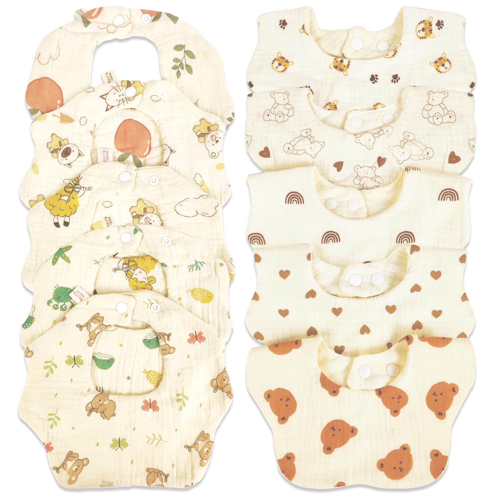 10 Pack Baby Bibs