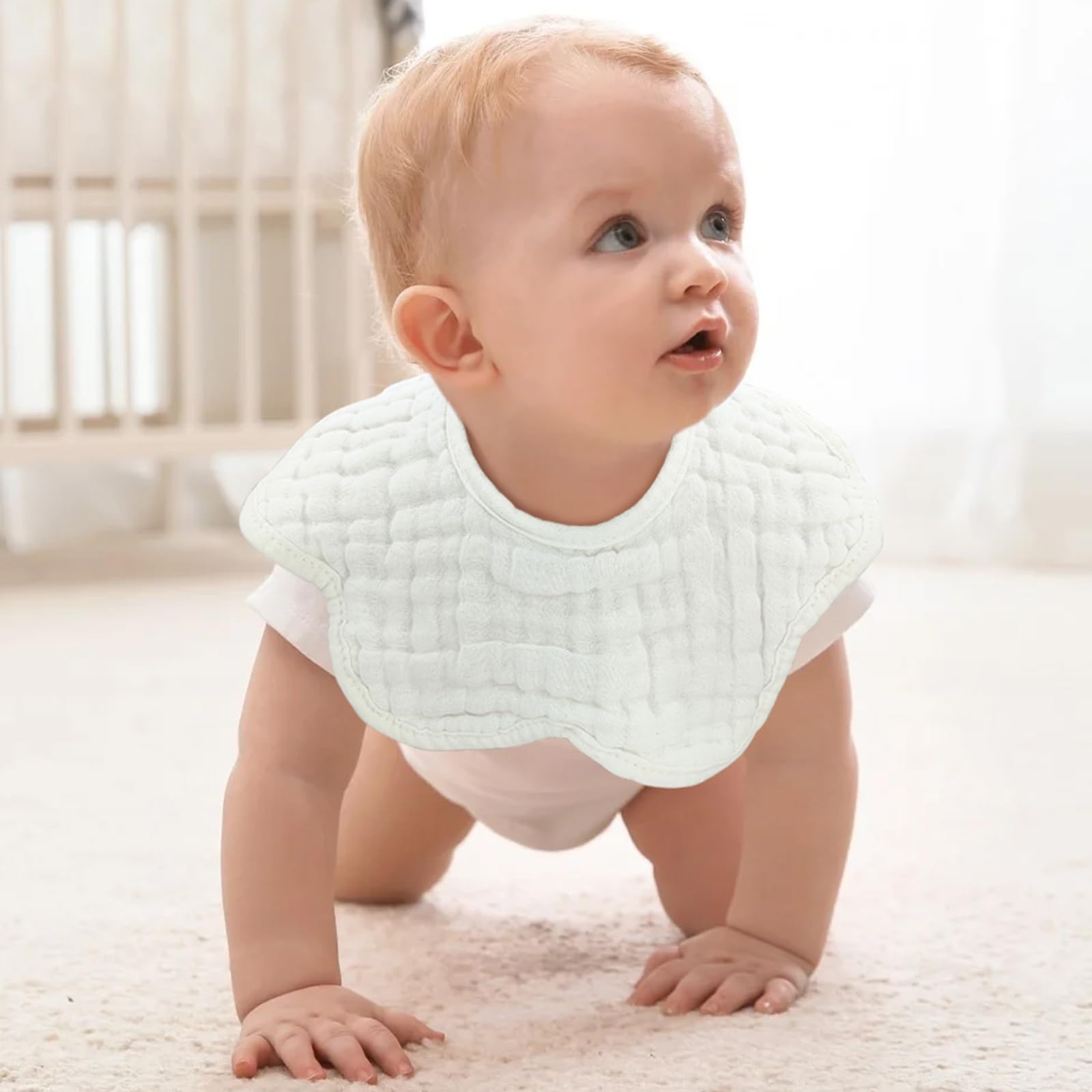 Baby Bibs Muslin Bibs for Baby Girl Boy for Drooling and Teething 10 Pack - Image 6