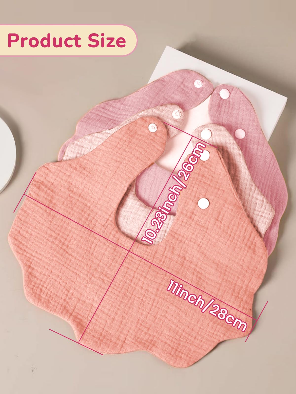 Baby Bibs Muslin Bibs for Baby Girl Boy for Drooling and Teething 10 Pack - Image 4