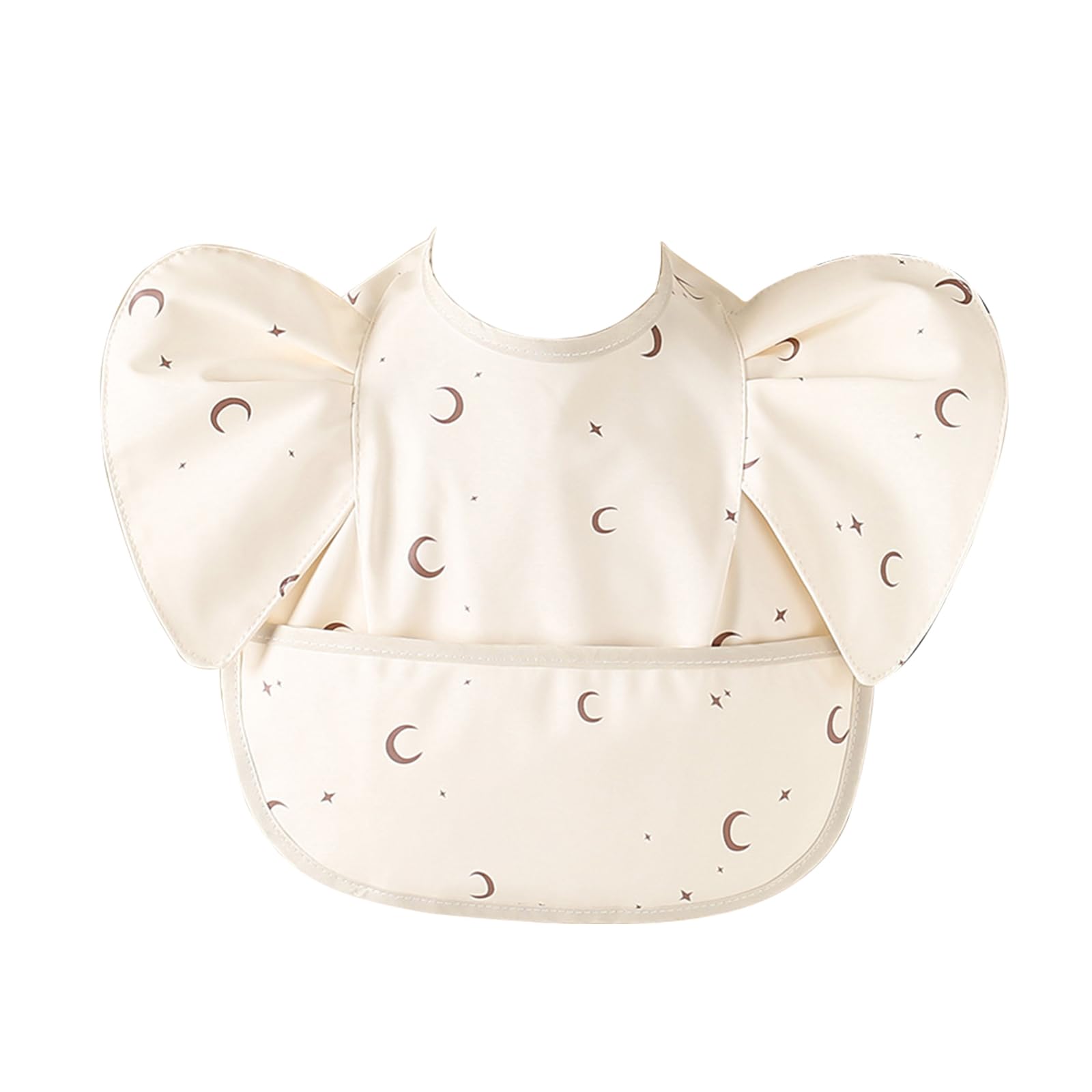 DOSMINE Baby Bibs for Eating Baby Feeding Bibs with Large Food Catcher Waterproof Wipeable Mess Proof Adjustable Fit for 0-5 Years