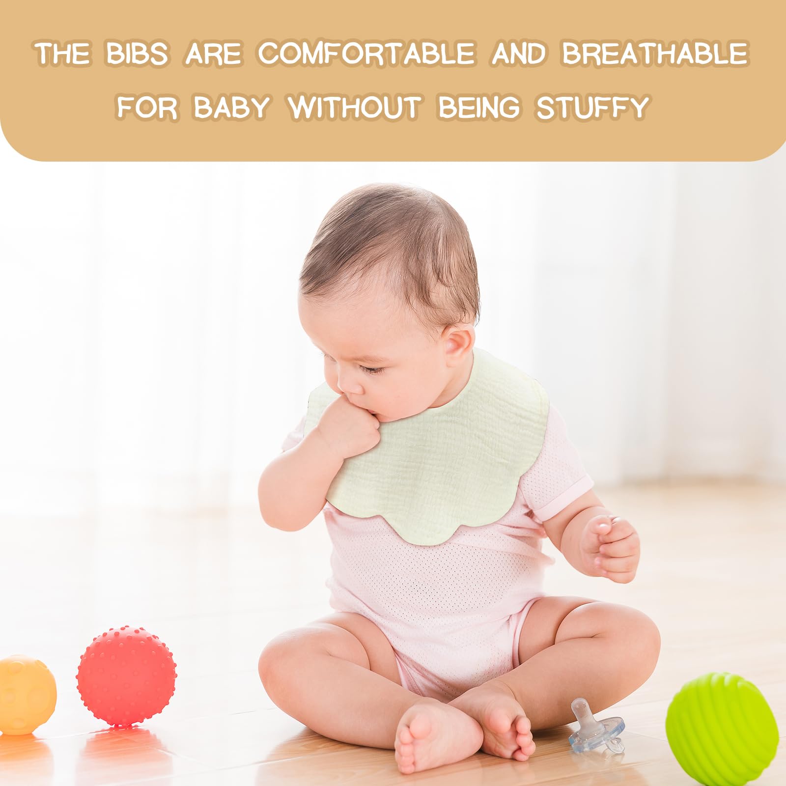 DOSMINE Baby Bibs Muslin Bibs 8 Pack for Drooling and Teething for Unisex Girls Boys - Image 6
