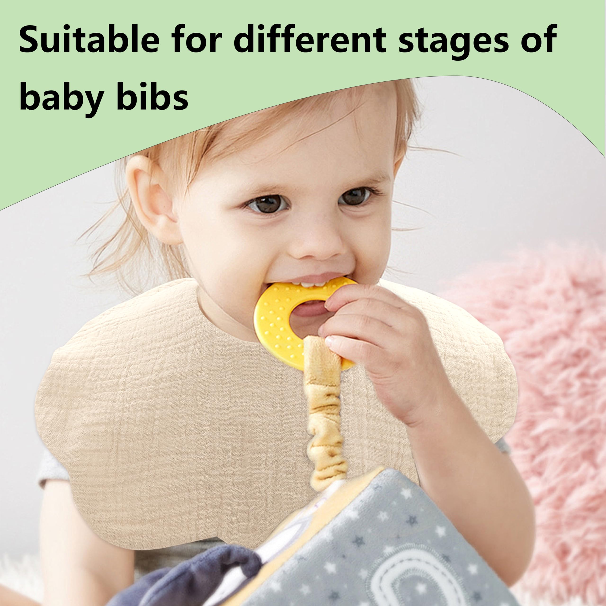 DOSMINE Baby Bibs Muslin Bibs 8 Pack for Drooling and Teething for Unisex Girls Boys - Image 4