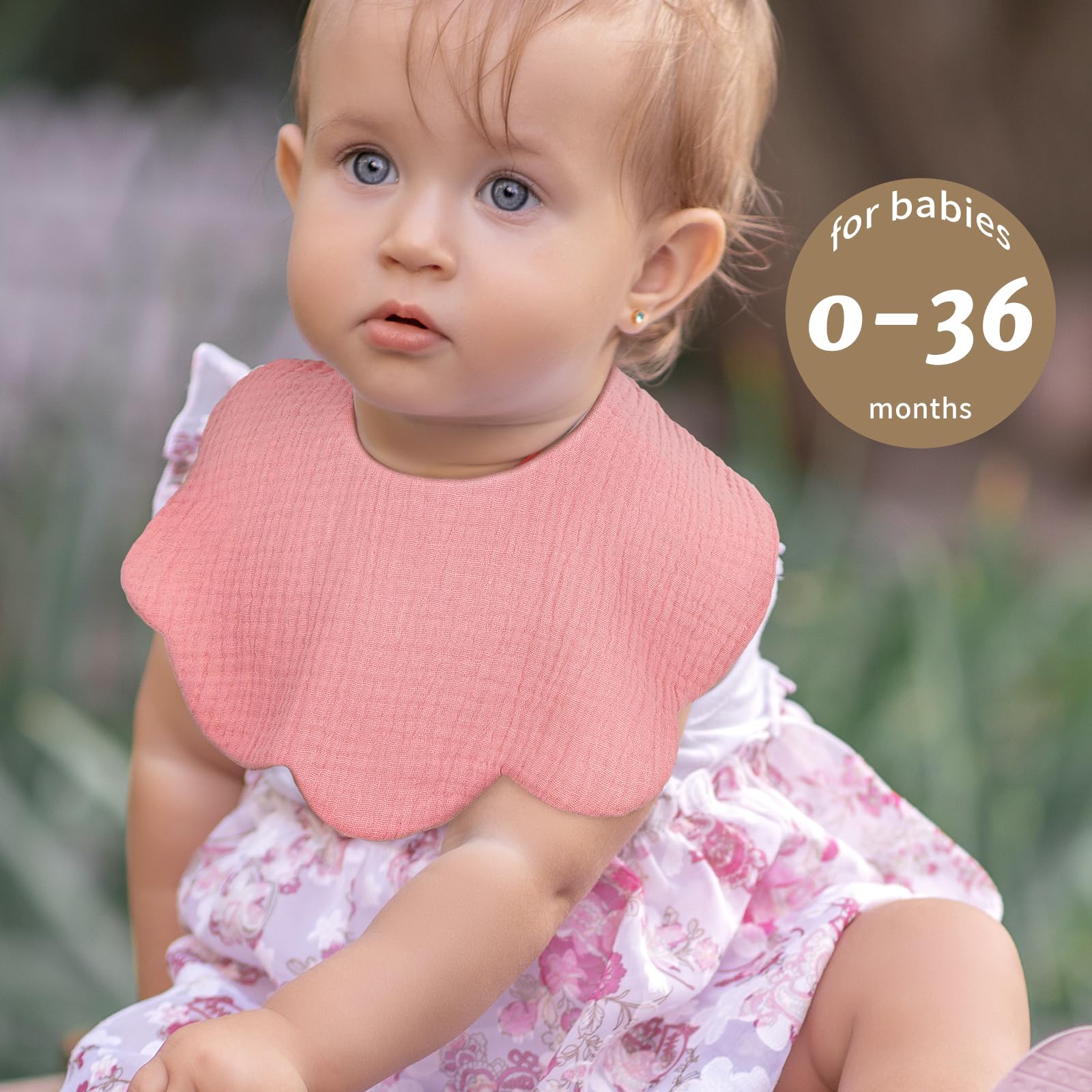 DOSMINE Baby Bibs Muslin Bibs 8 Pack for Drooling and Teething for Unisex Girls Boys - Image 3