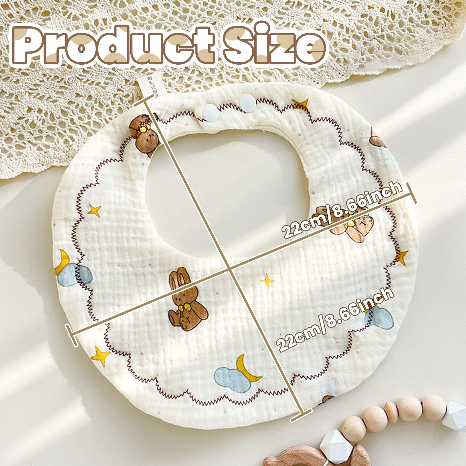 DOSMINE Baby Bibs Muslin Bibs 8 Pack for Drooling and Teething for Unisex Girls Boys - Image 3