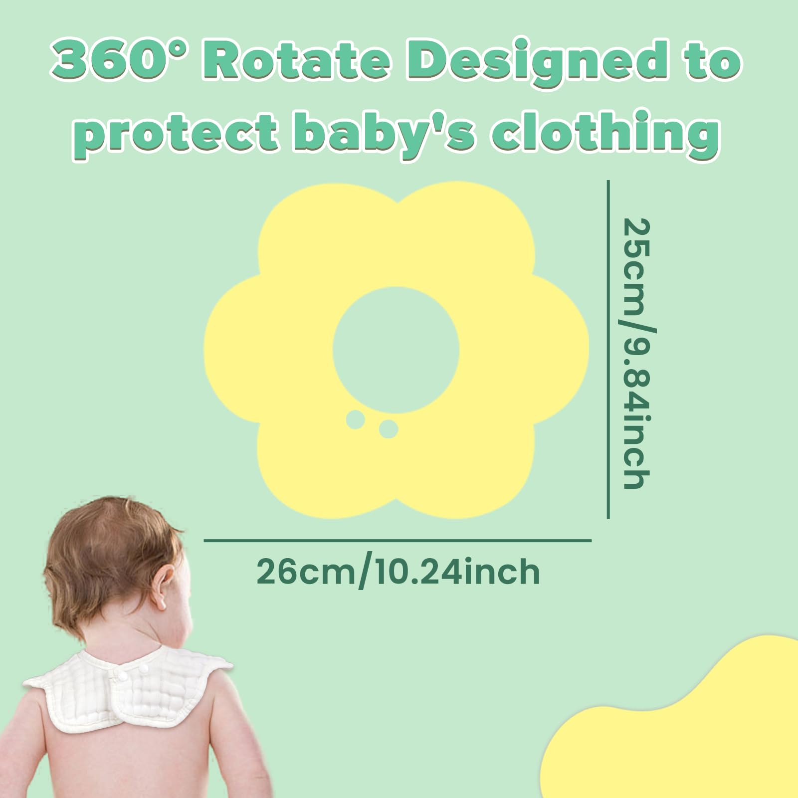 DOSMINE Baby Bibs Muslin Bibs 8 Pack for Drooling and Teething for Unisex Girls Boys - Image 4