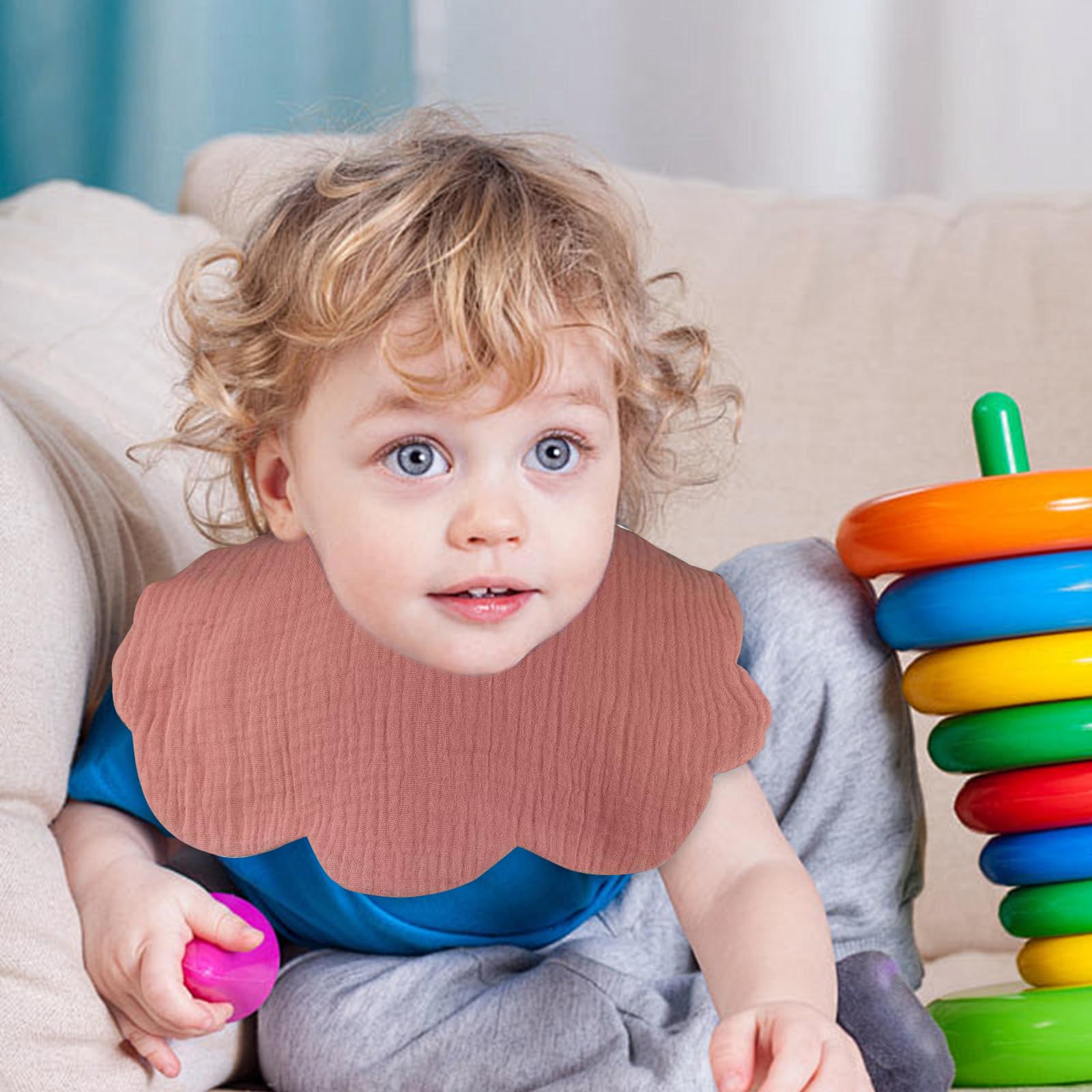 DOSMINE Baby Bibs Muslin Bibs 8 Pack for Drooling and Teething for Unisex Girls Boys - Image 6