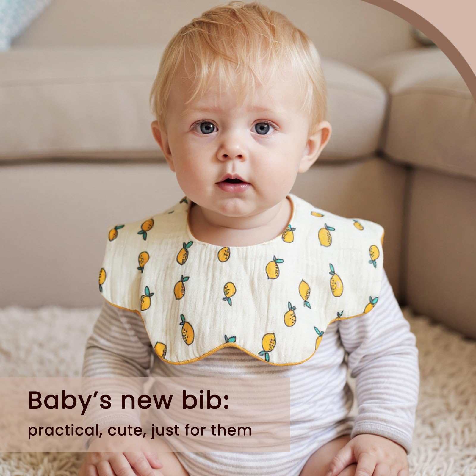 DOSMINE Baby Bibs Muslin Bibs 8 Pack for Drooling and Teething for Unisex Girls Boys - Image 6