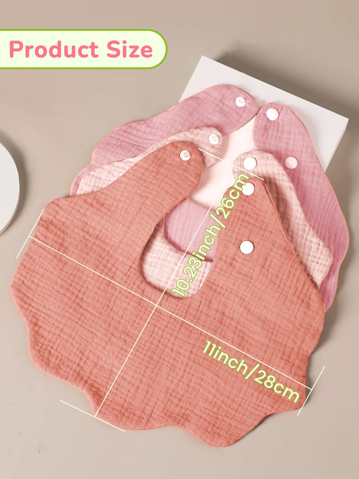 DOSMINE Baby Drool Bibs for Unisex Girls Boys 12 Pack Baby Muslin Bibs for Drooling and Teething - Image 4