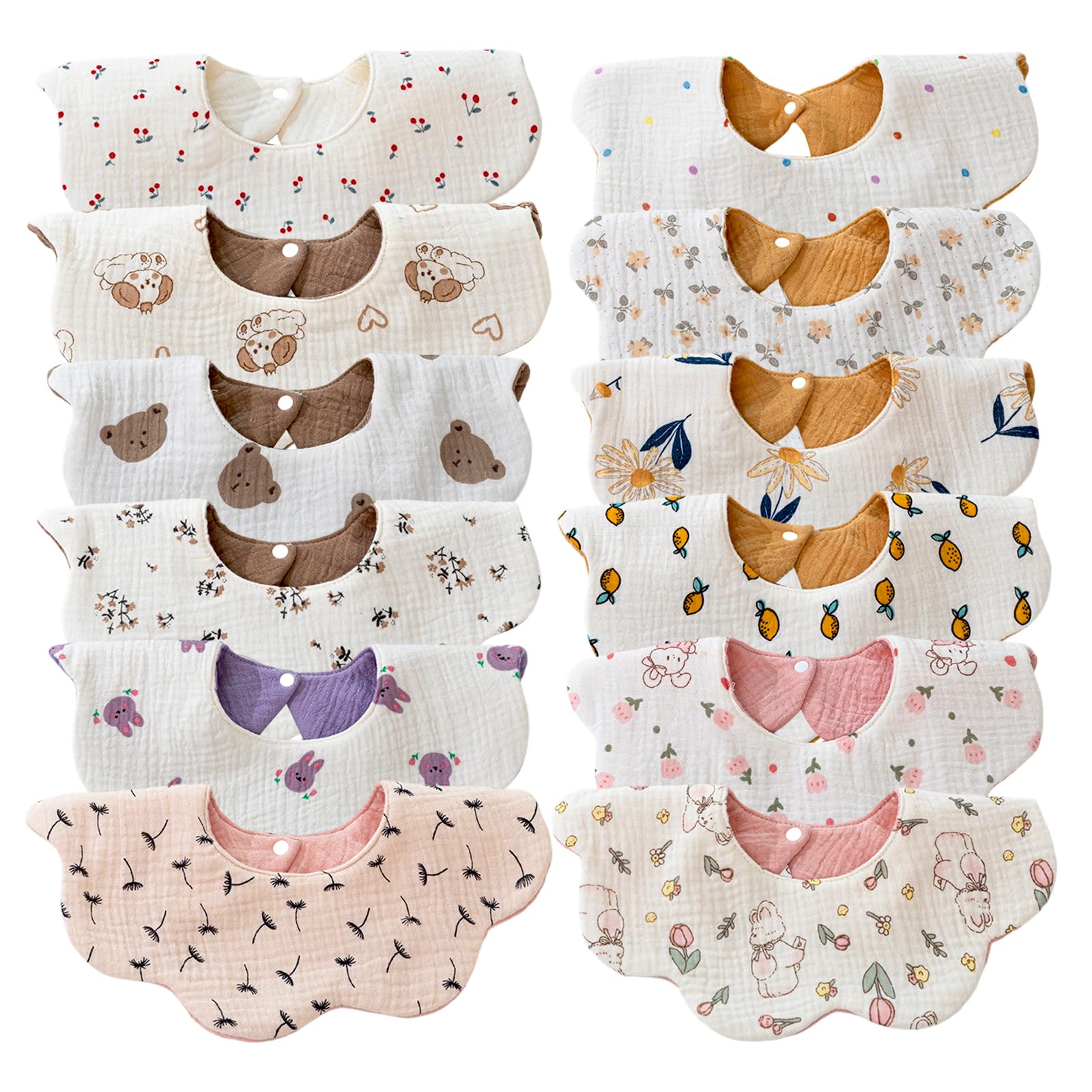 12 Pack Baby Bibs