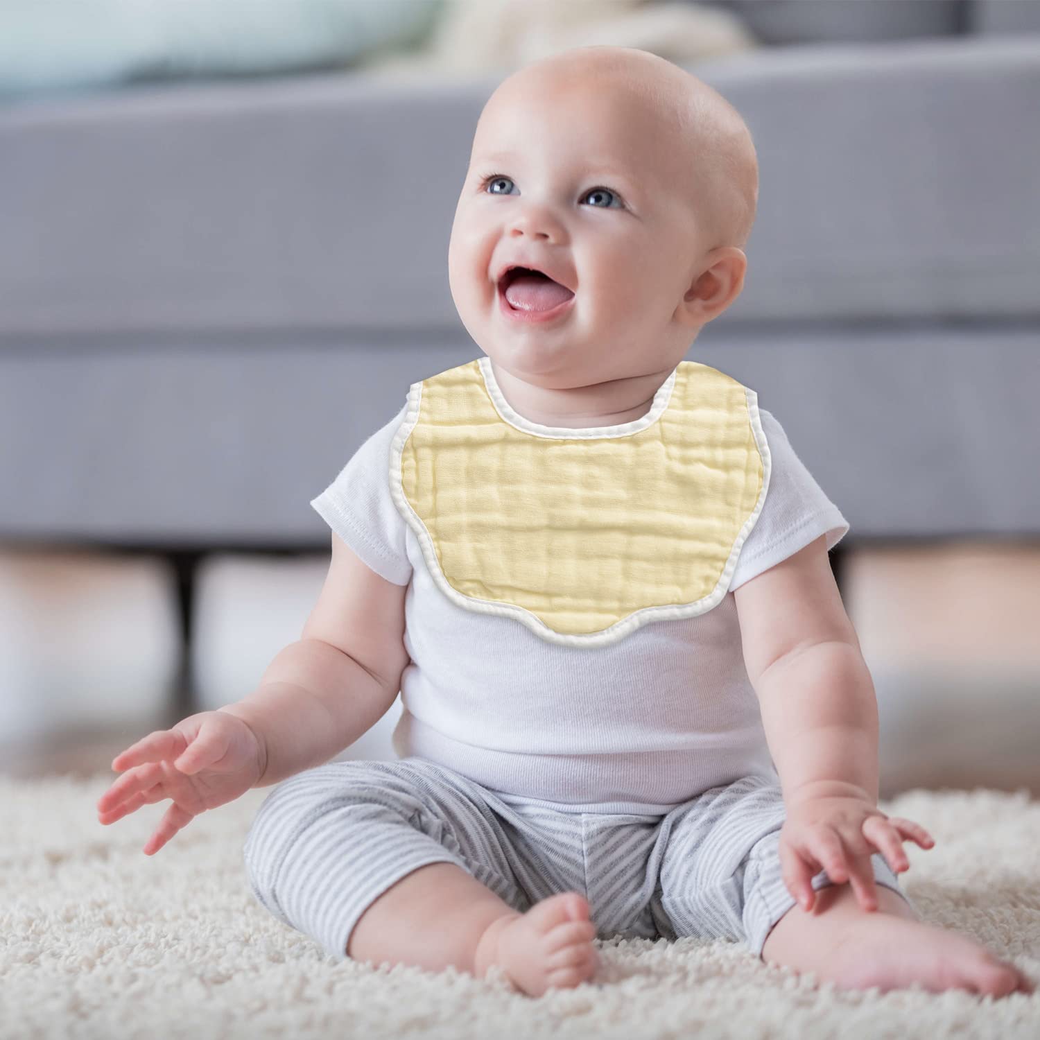 DOSMINE Muslin Baby Bibs for Drooling and Teething Newborn Drool Bibs for Baby Girl Boy - Image 6