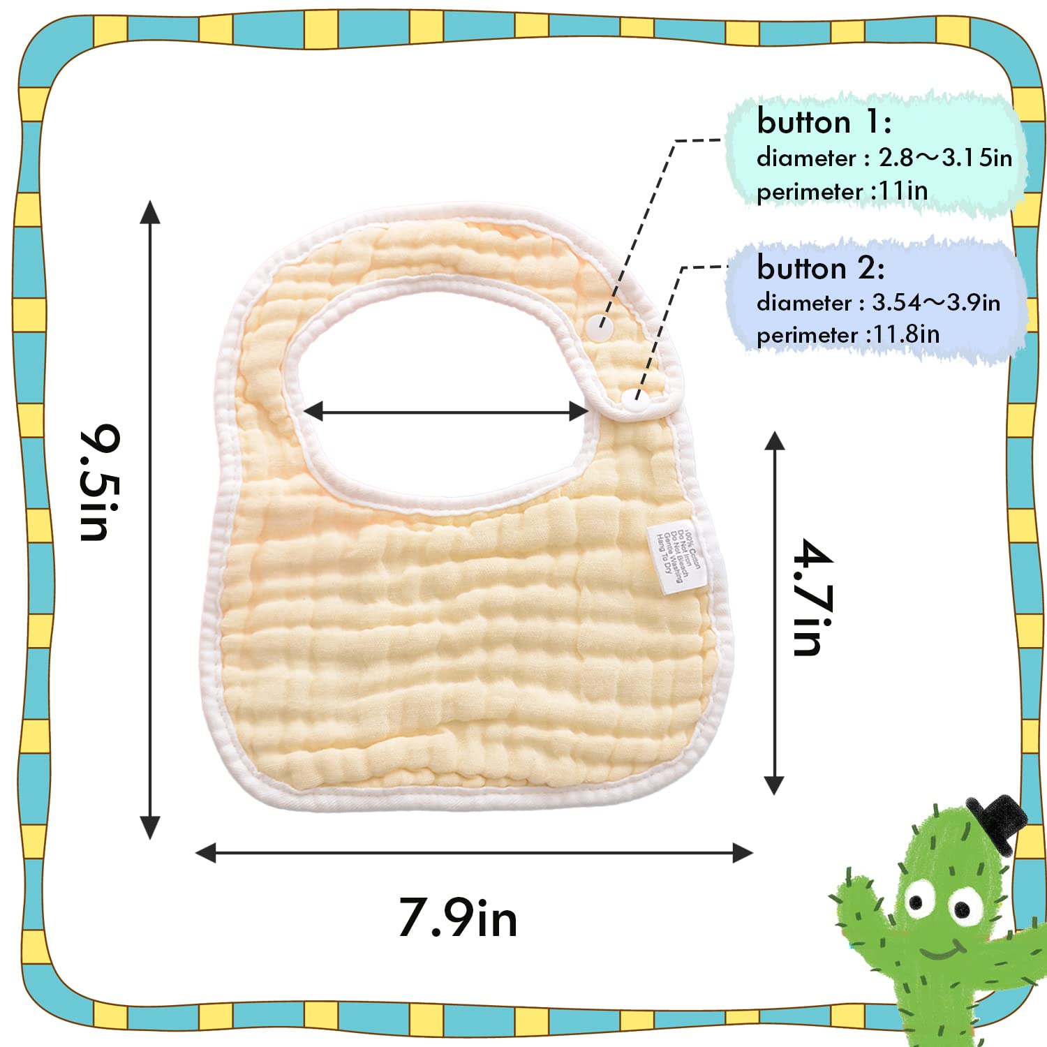 DOSMINE Muslin Baby Bibs for Drooling and Teething Newborn Drool Bibs for Baby Girl Boy - Image 2