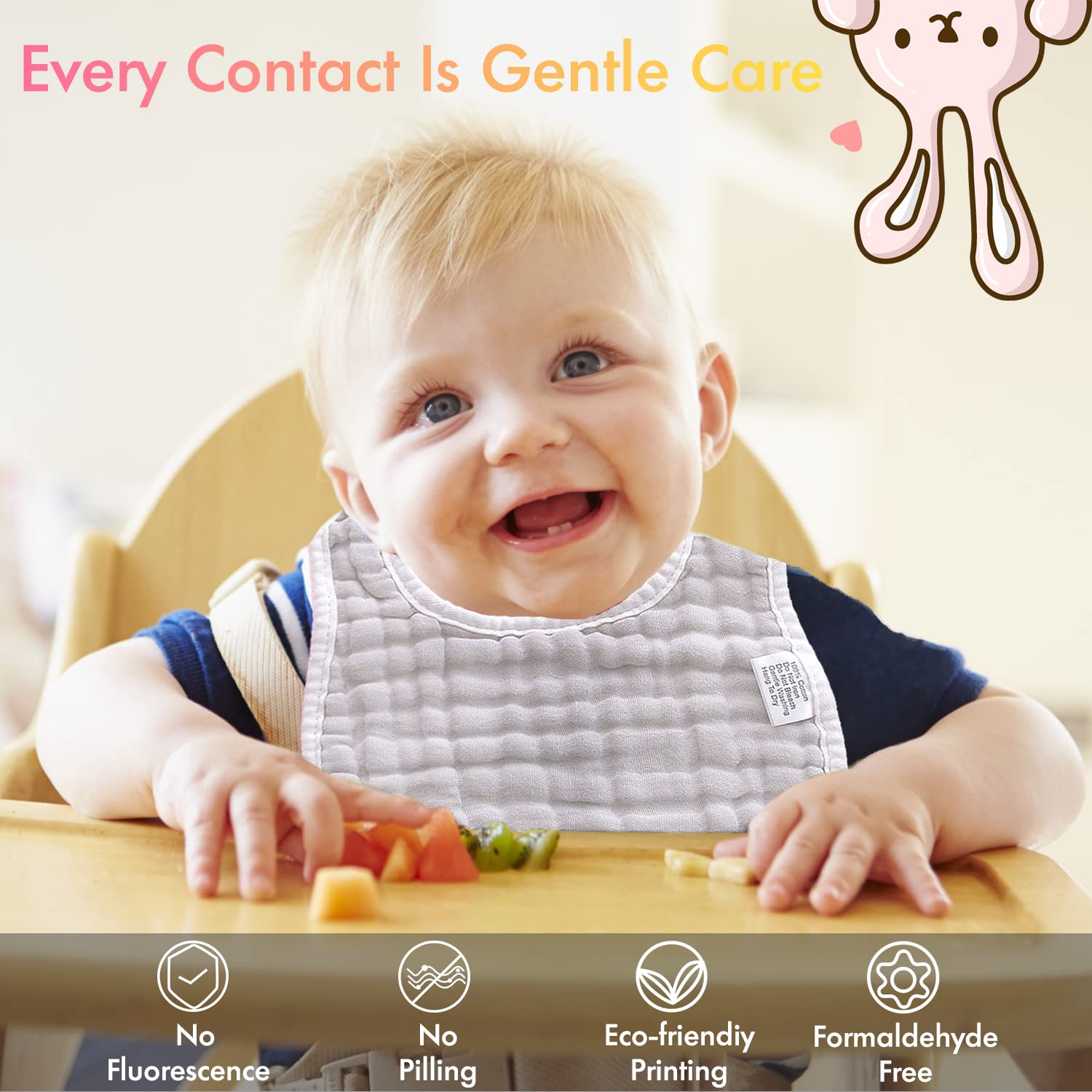DOSMINE Muslin Baby Bibs for Drooling and Teething Newborn Drool Bibs for Baby Girl Boy - Image 5