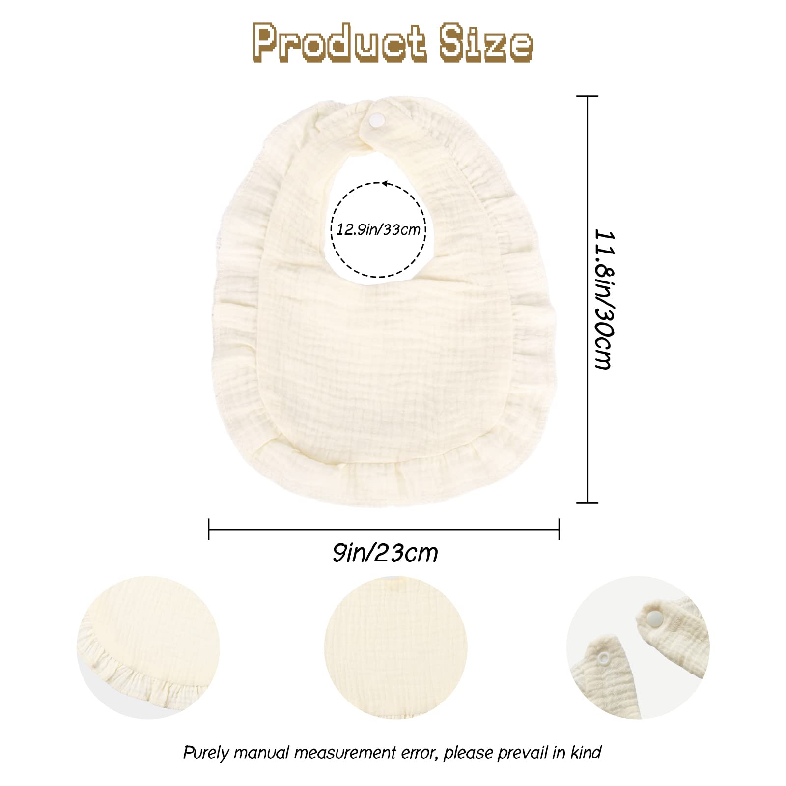 DOSMINE Muslin Baby Bibs for Drooling and Teething Newborn Drool Bibs for Baby Girl Boy - Image 2