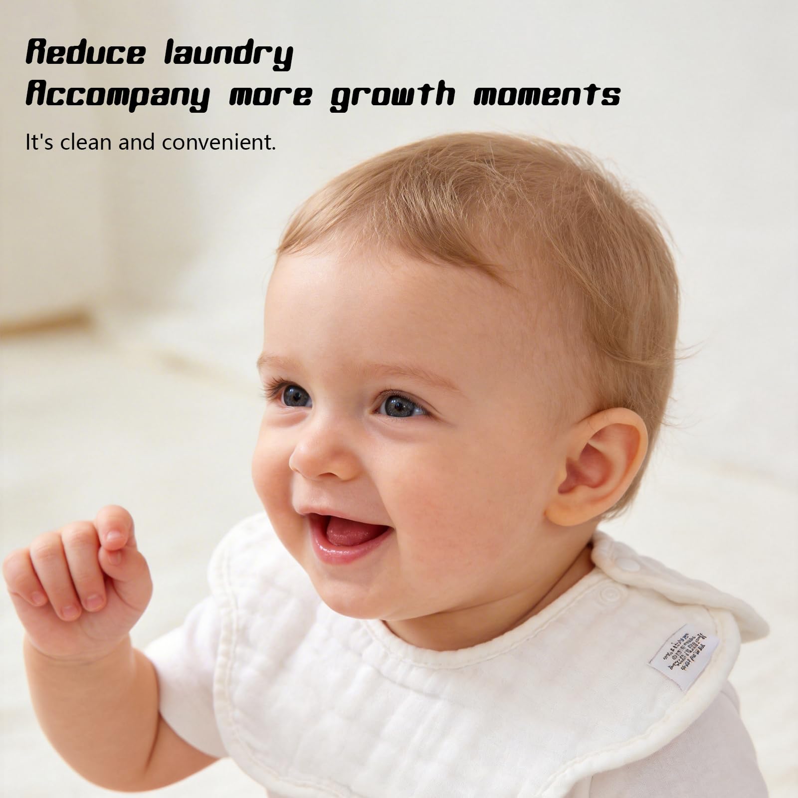 DOSMINE Muslin Baby Bibs for Drooling and Teething Newborn Drool Bibs for Baby Girl Boy - Image 3