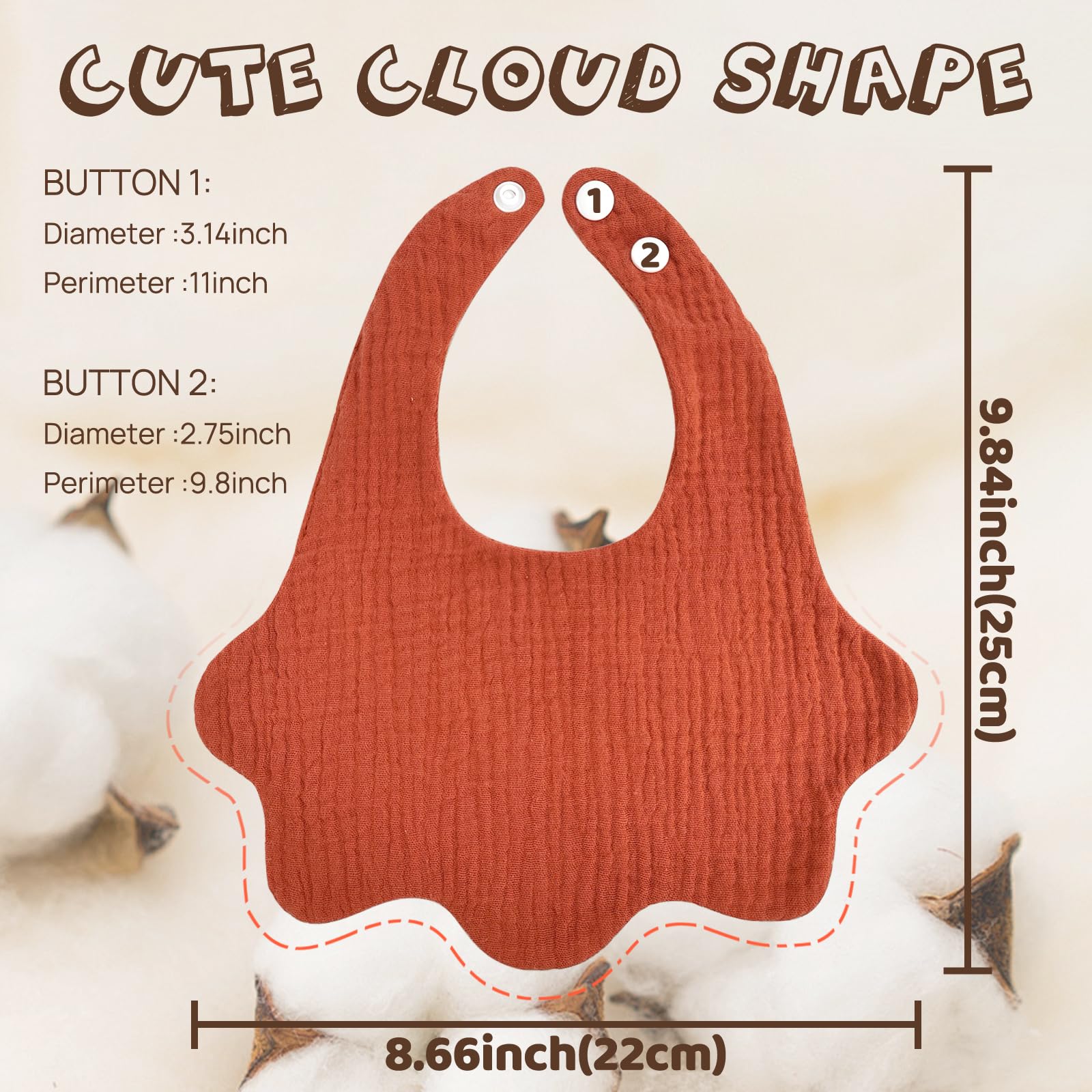 DOSMINE Muslin Baby Bibs for Drooling and Teething Newborn Drool Bibs for Baby Girl Boy - Image 3