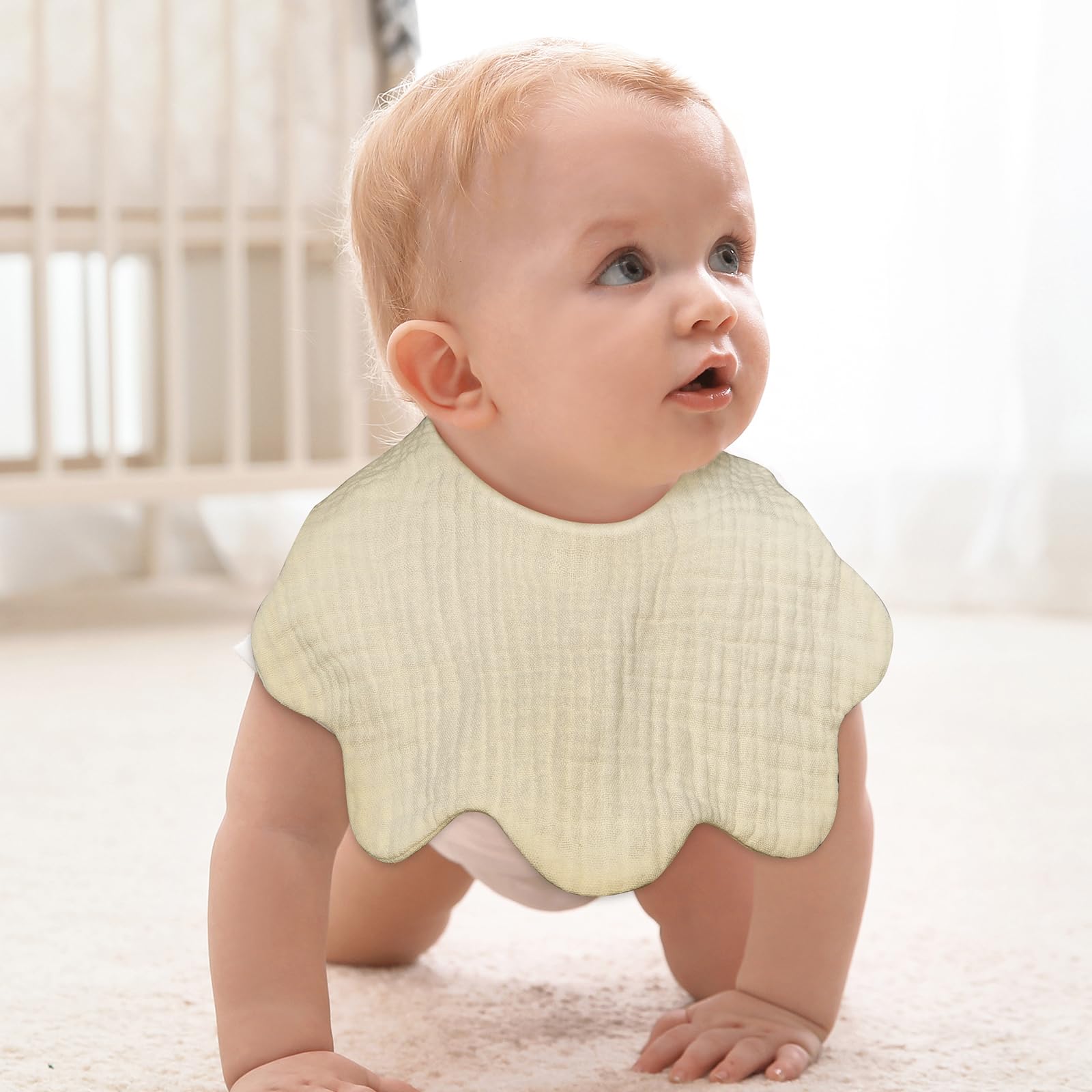DOSMINE Muslin Baby Bibs for Drooling and Teething Newborn Drool Bibs for Baby Girl Boy - Image 6