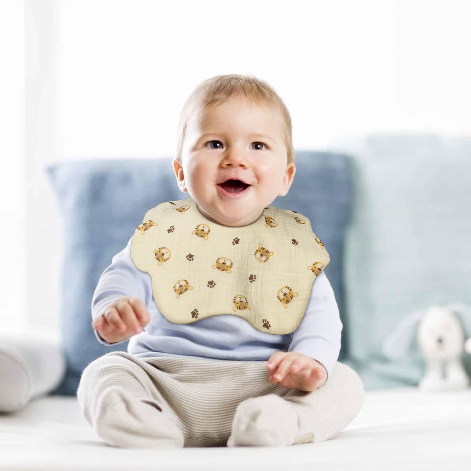 DOSMINE Muslin Baby Bibs for Drooling and Teething Newborn Drool Bibs for Baby Girl Boy - Image 5