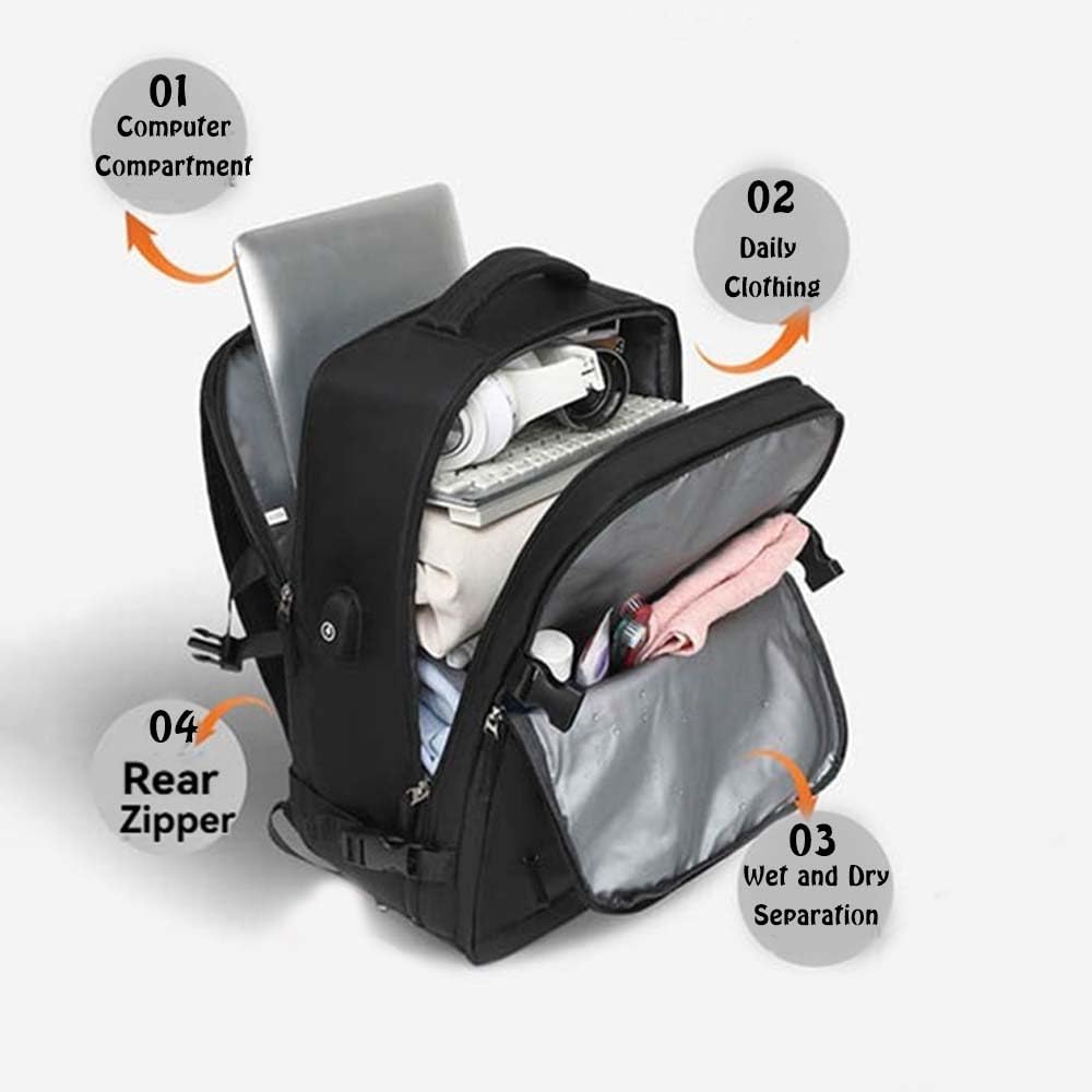 DOSMINE Vacuum Seal Travel Backpack with Detachable Compression Liner and Electric Pump Vacpack System Storage Carry on Work Laptop Business Waterproof Backpack (Purple) - Image 2