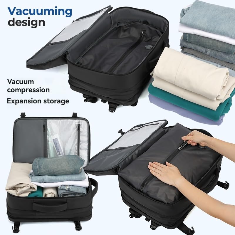 DOSMINE Vacuum Travel Backpack with Electric Pump Personal Item Carry on Backpacks Compression bags Casual Daypack Mochila de Viaje (Green) - Image 7